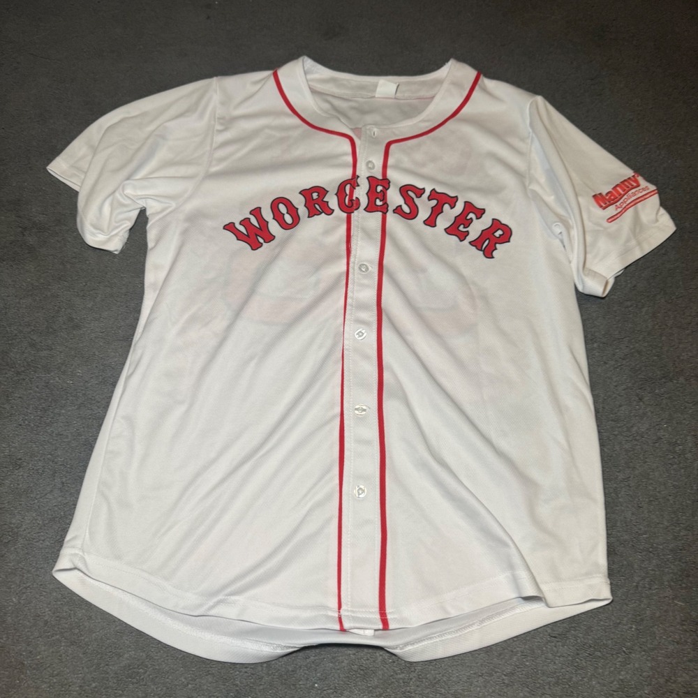 Success Brands Promo Worcester Campbell 36 Baseball Jersey White Red Mens Medium